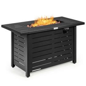 f60,000 BTU Brown Rectangular Portable LP Gas Propane Fire Pit Table