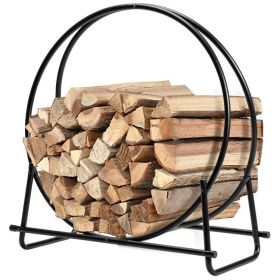 fRound Circular 30 inch Steel Hoop Firewood Log Storage Rack