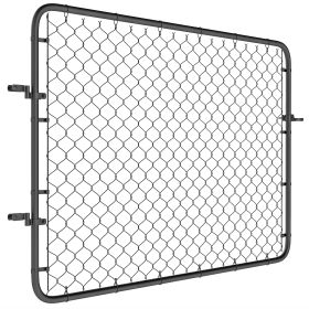 Outsunny Garden Gate Chain Link Fence Gate, Galvanized Steel Garden Door for Yard Entrance Way, 47.2" x 70.9", Black