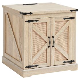 VEVOR Rattan Coffee Table Rectangle Rattan Coffee Table 2-Tier