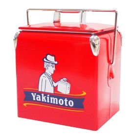 Yakimoto Classic Retro Metal Ice Chest, Multifunctional Portable Cooler With Bottle Opener 13L (14Qt), Keep Cold For A Long Time