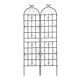 2 Pack Metal Garden Trellis 86.7" x 19.7" Rustproof Trellis for Climbing Plants Outdoor Flower Support Cream White