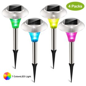 4Pcs to 24Pcs Solar Garden Lights IP44 Waterproof 7 Color Changing For Yard Driveway Walkway (Option: 4Pcs)