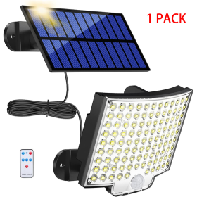 Solar Outdoor Lights Waterproof, LED Security Lights With 16.5 Ft Cable, Motion Sensor Lights, Flood Light For Streets, Courtyards (Option: 1pcs)