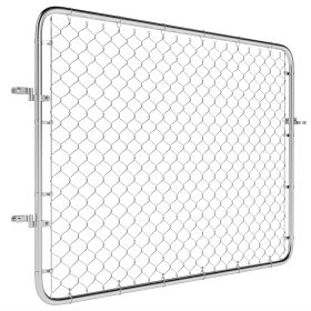 Garden Gate Chain Link Fence Gate, Galvanized Steel Garden Door For Yard Entrance Way, 47.2 X 70.9 In., Silver (Color: Silver)