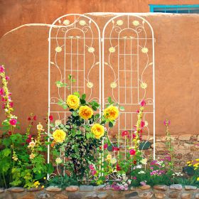 2 Pack Metal Garden Trellis 86.7 X 19.7 Rustproof For Climbing Plants Outdoor (Color: White)