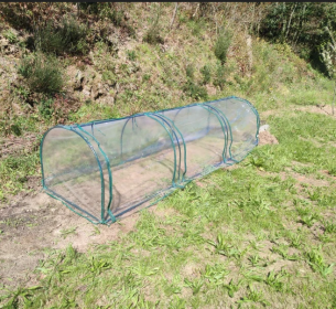 PVC Metal Tunnel Garden Greenhouse Kit (Option: Dark GreenClear)