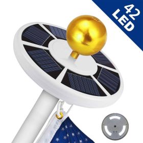 42 LED Solar Flag Pole Adjustable Outdoor Light (Color: White)
